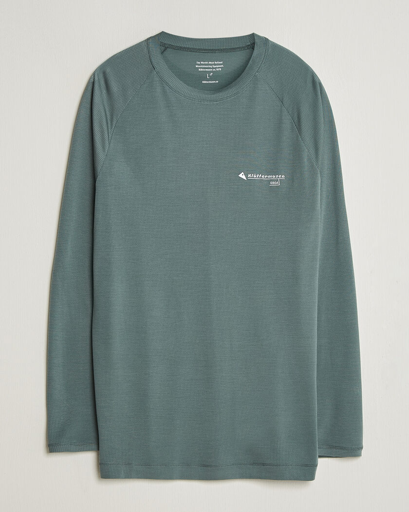 Klättermusen Groa Lightweight Tencel Long Sleeve T-Shirt Teal Grey – Harmaa
