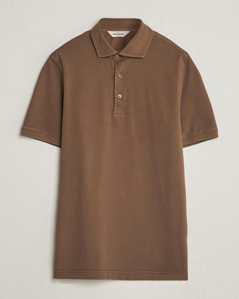 Gran Sasso Washed Polo Brown – Ruskea