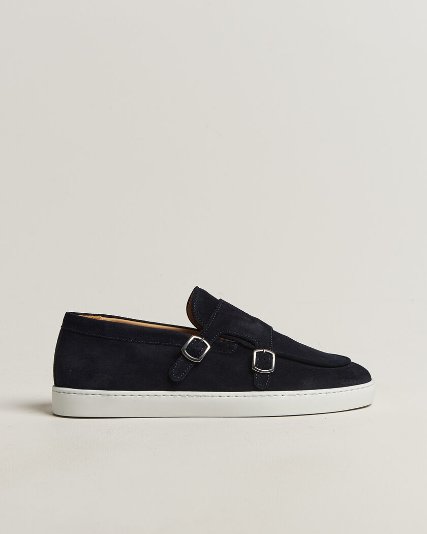Fliteless Suede Monk Strap Sneaker Loafer Navy – Sininen