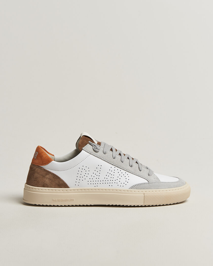 P448 Soho Leather/Suede Sneaker White/Grey – Valkoinen