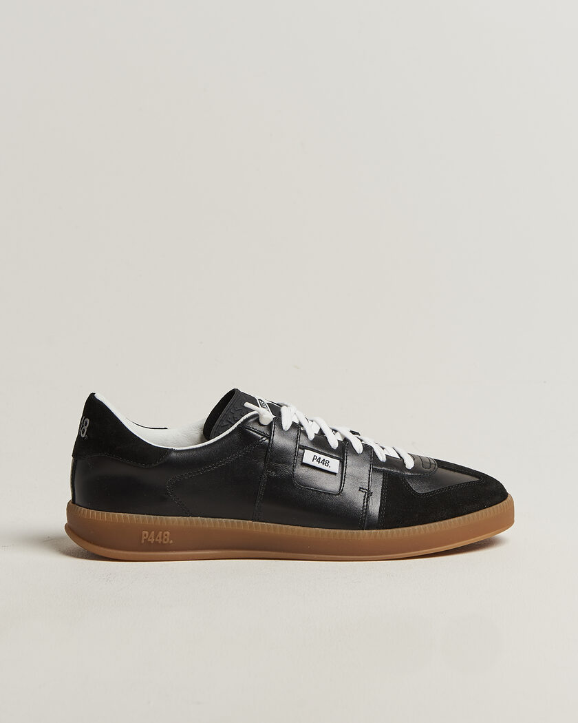 P448 Monza Leather/Suede Sneaker Black – Musta