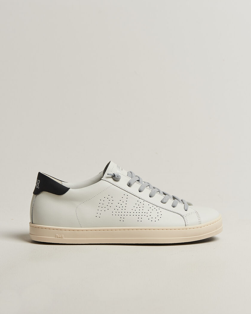 P448 John Leather Sneaker White/Black – Valkoinen