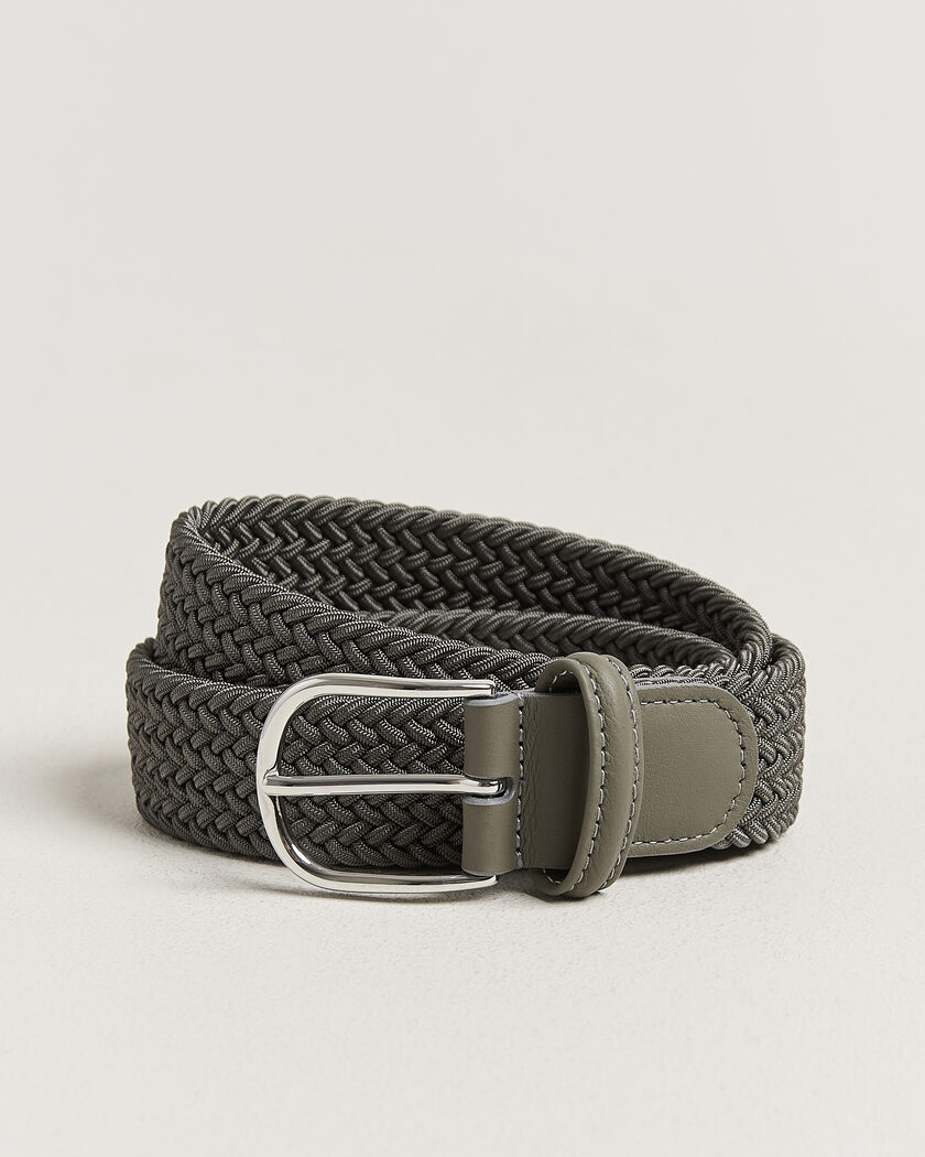 Anderson's Stretch Woven 3,5cm Belt Grey – Harmaa