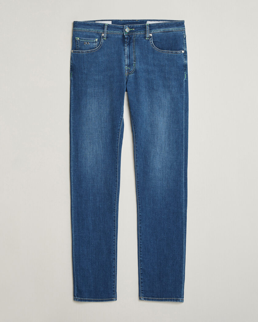Tramarossa Michelangelo Contrast Seam Stretch Jeans Mid Blue – Sininen