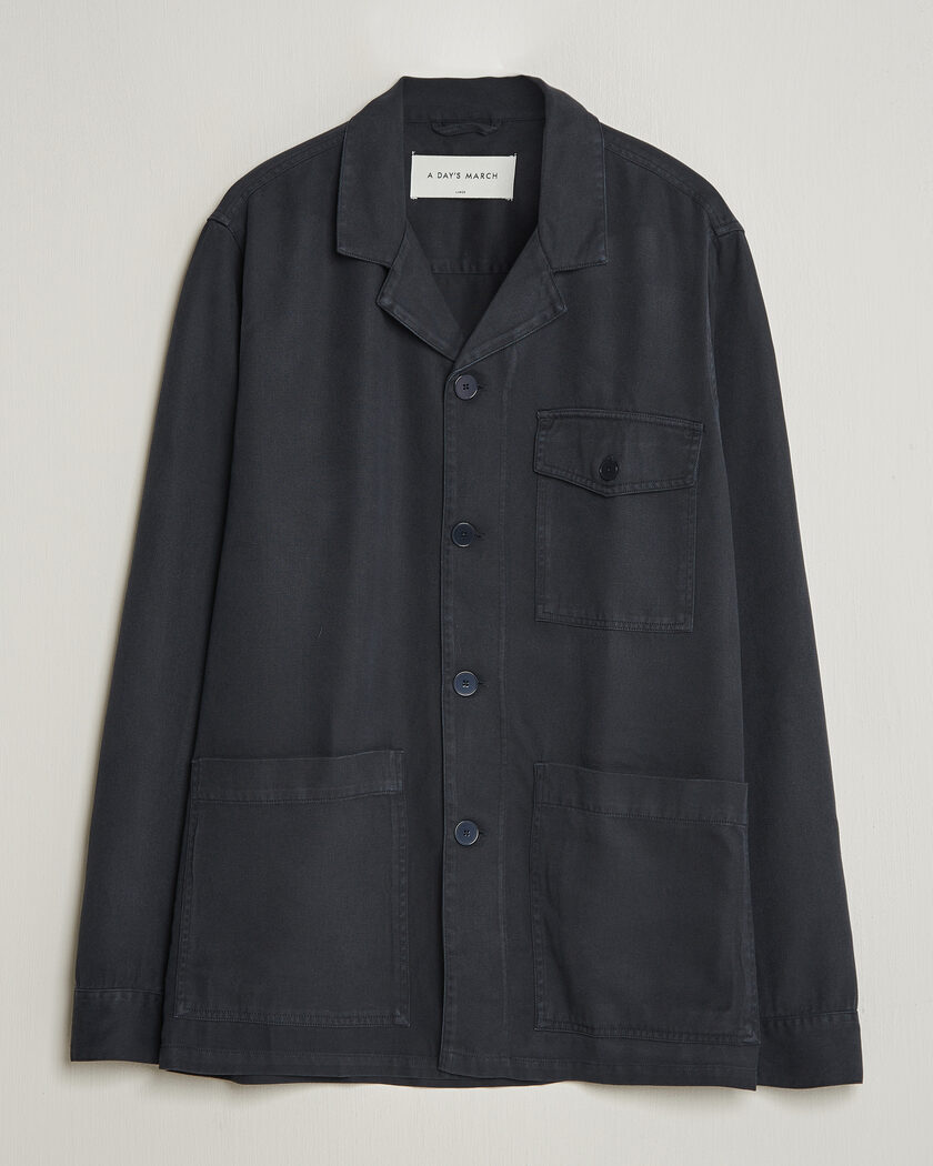 A Day's March Banagher Lyocell Overshirt Navy – Sininen