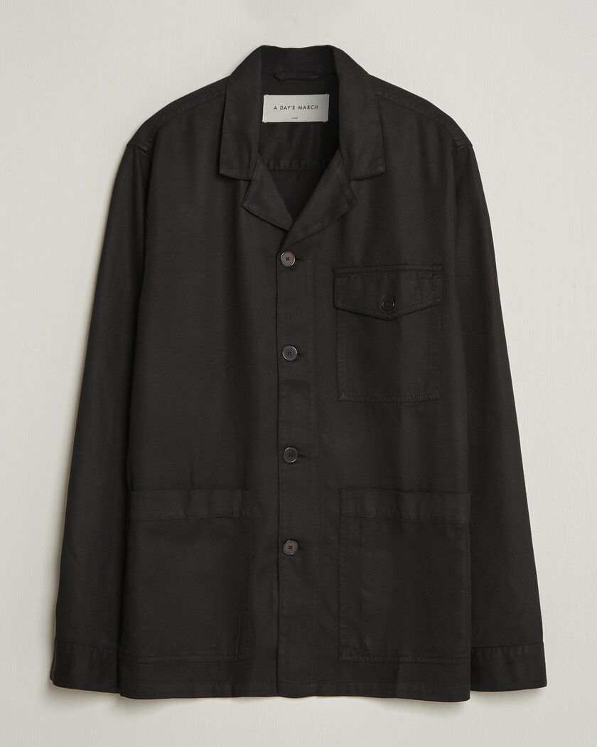 A Day's March Banagher Lyocell Overshirt Black – Musta