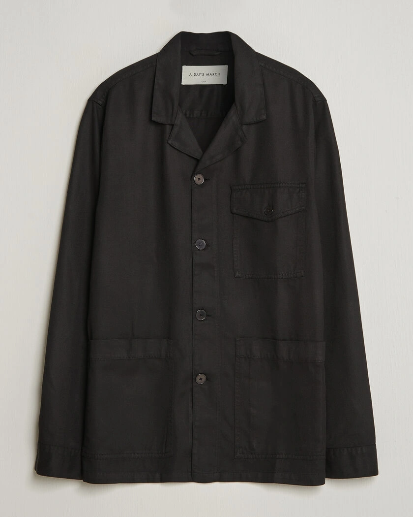 A Day's March Banagher Lyocell Overshirt Black – Musta