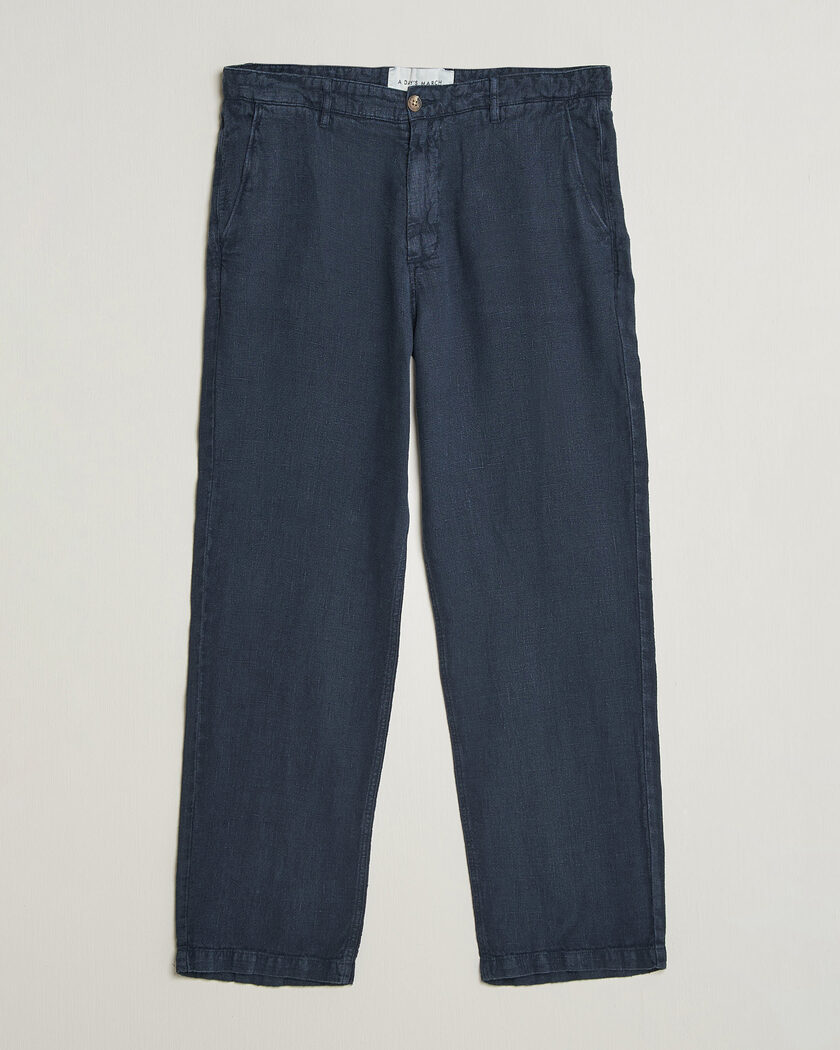 A Day's March Redwood Linen Trousers Navy – Sininen