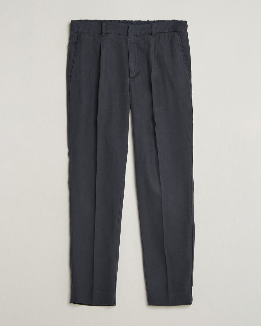 A Day's March Smart Lyocell Trousers Navy – Sininen