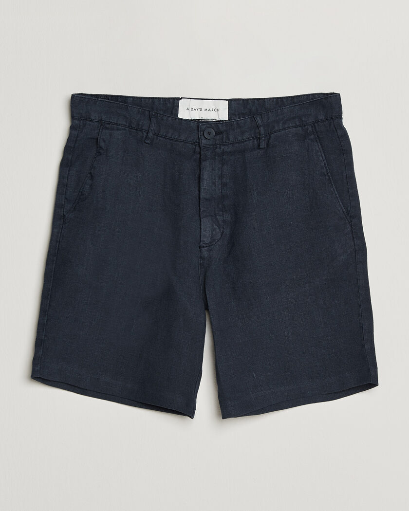A Day's March Luny Linen Shorts Navy – Sininen