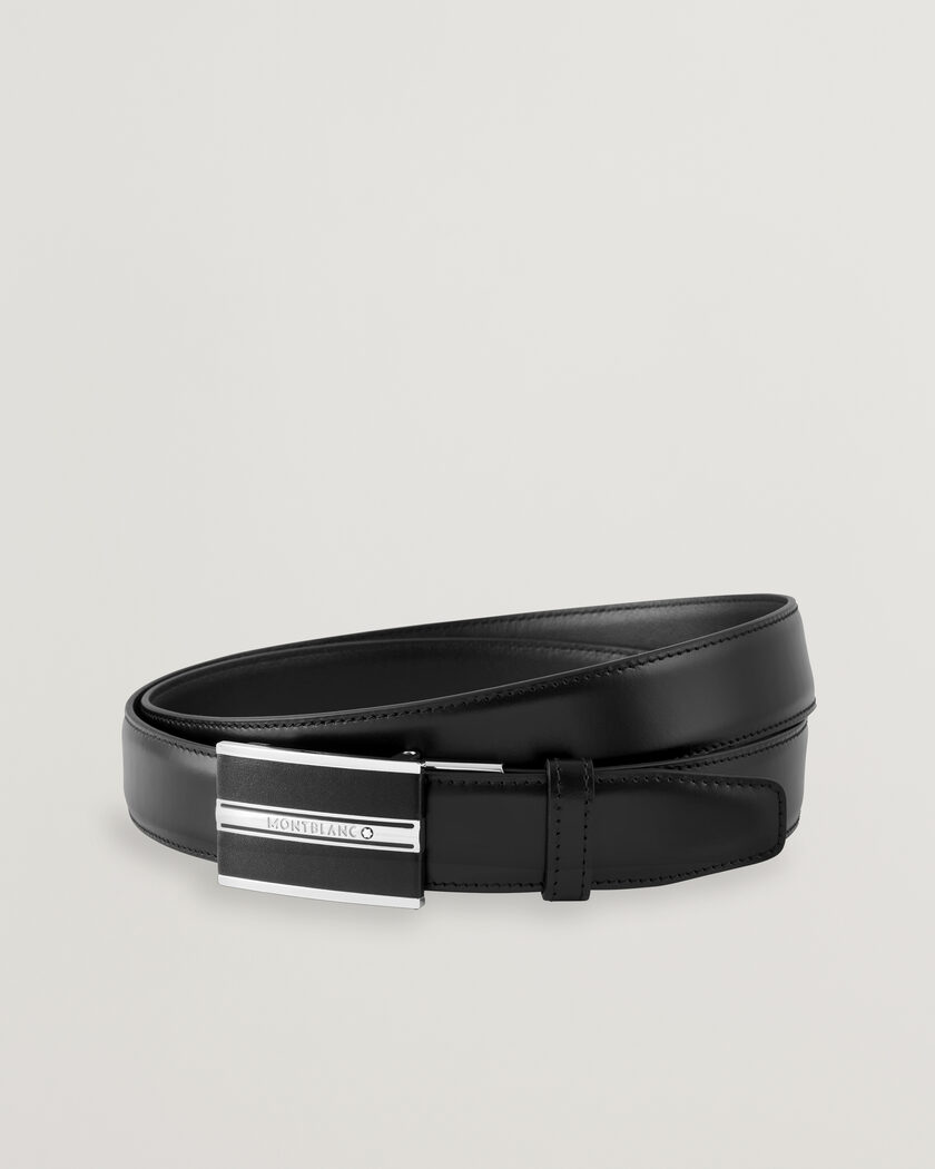 Montblanc Plate 30mm Leather Belt Black – Musta