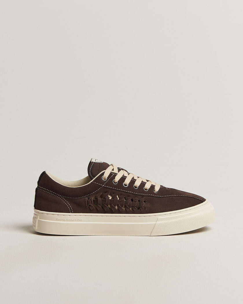 Stepney Workers Club Dellow 02 Woven Suede Sneaker Dark Brown – Ruskea