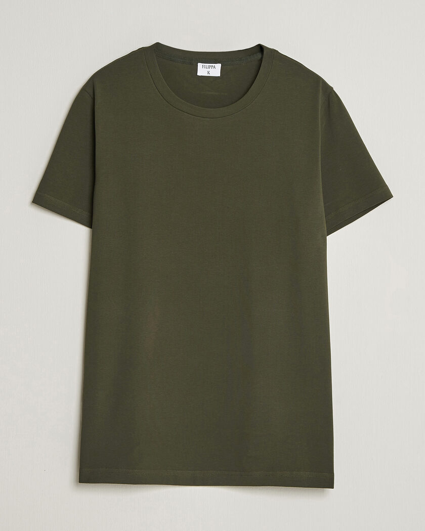 Filippa K Soft Lycra T-Shirt Midnight Olive – Vihreä