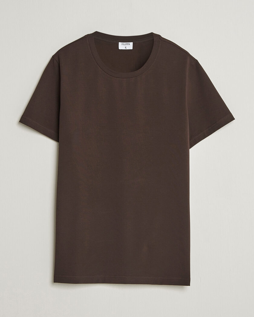 Filippa K Soft Lycra T-Shirt Dark Chocolate – Ruskea