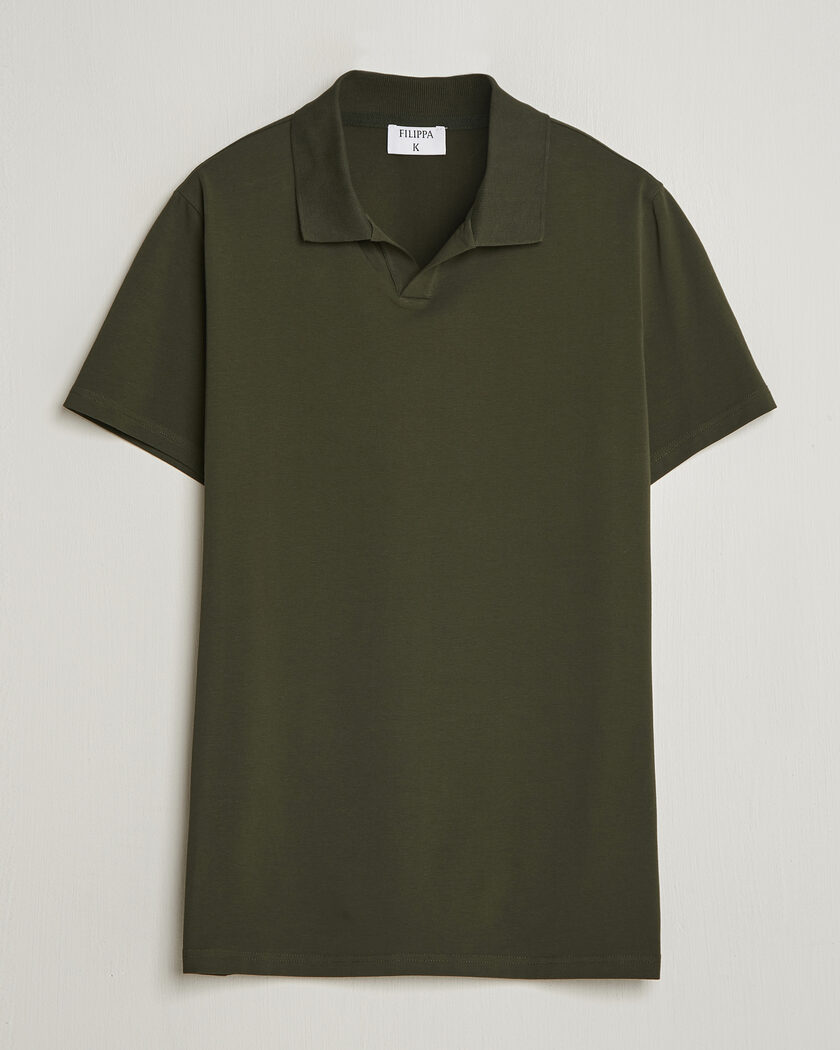 Filippa K Soft Lycra Polo T-Shirt Midnight Olive – Vihreä
