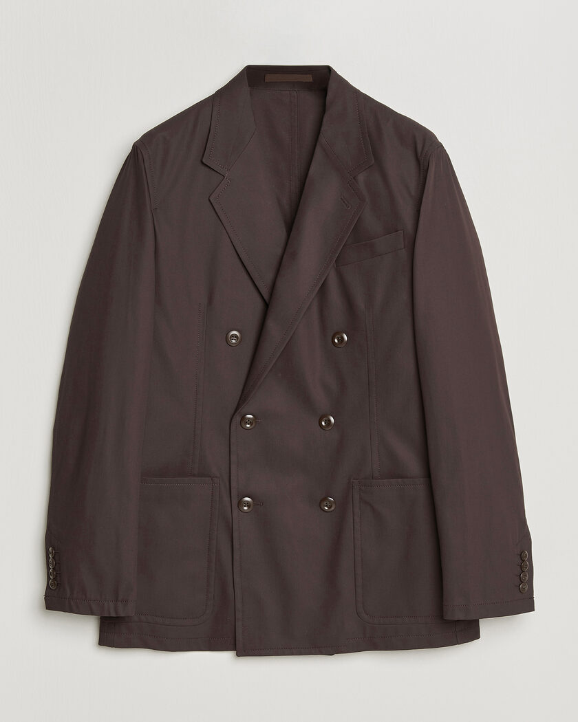 Filippa K Reese Cotton Double Breasted Blazer Dark Chocolate – Ruskea