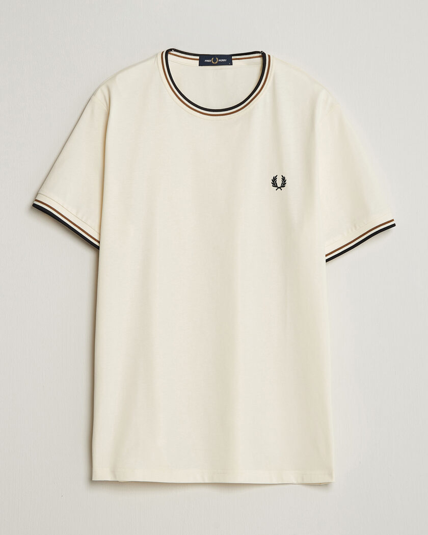 Fred Perry Twin Tipped T-Shirt Ecru – Valkoinen