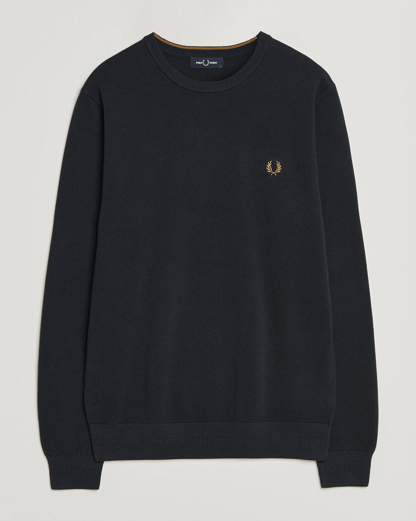 Fred Perry Piqué Stitched Sweater Navy – Sininen