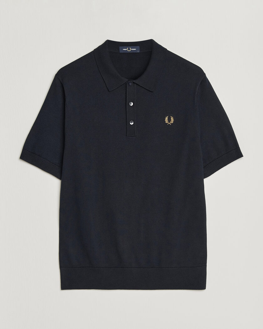 Fred Perry Cotton Knitted Polo Navy – Sininen