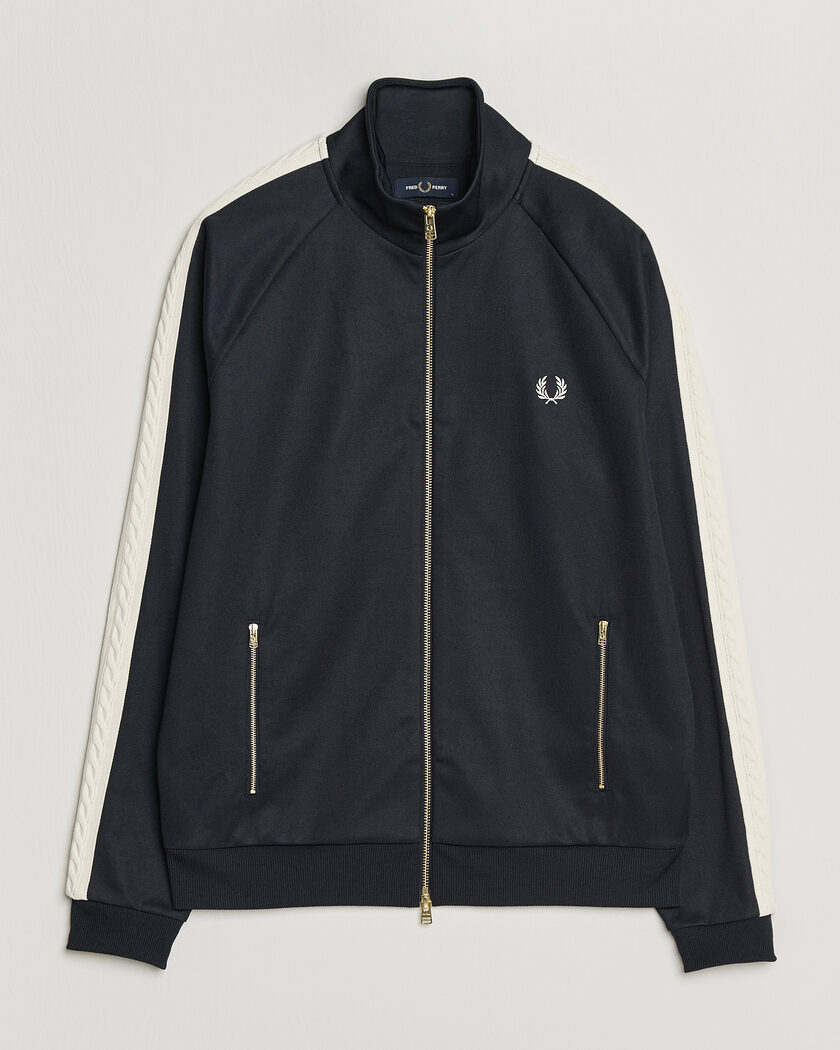 Fred Perry Cable Taped Track Jacket Navy – Sininen