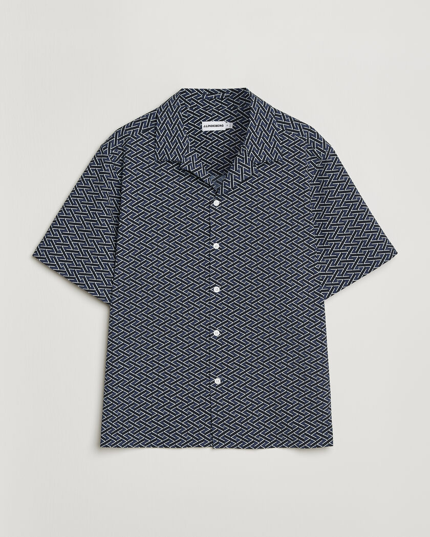 J.Lindeberg Donso Geo Printed Resort Shirt Estate Navy – Sininen
