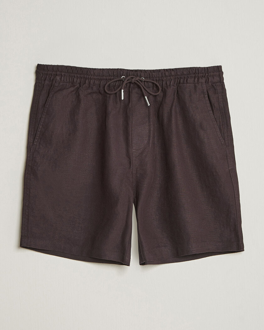 NN07 Gregor Linen Drawstring Shorts Dusky Port – Ruskea