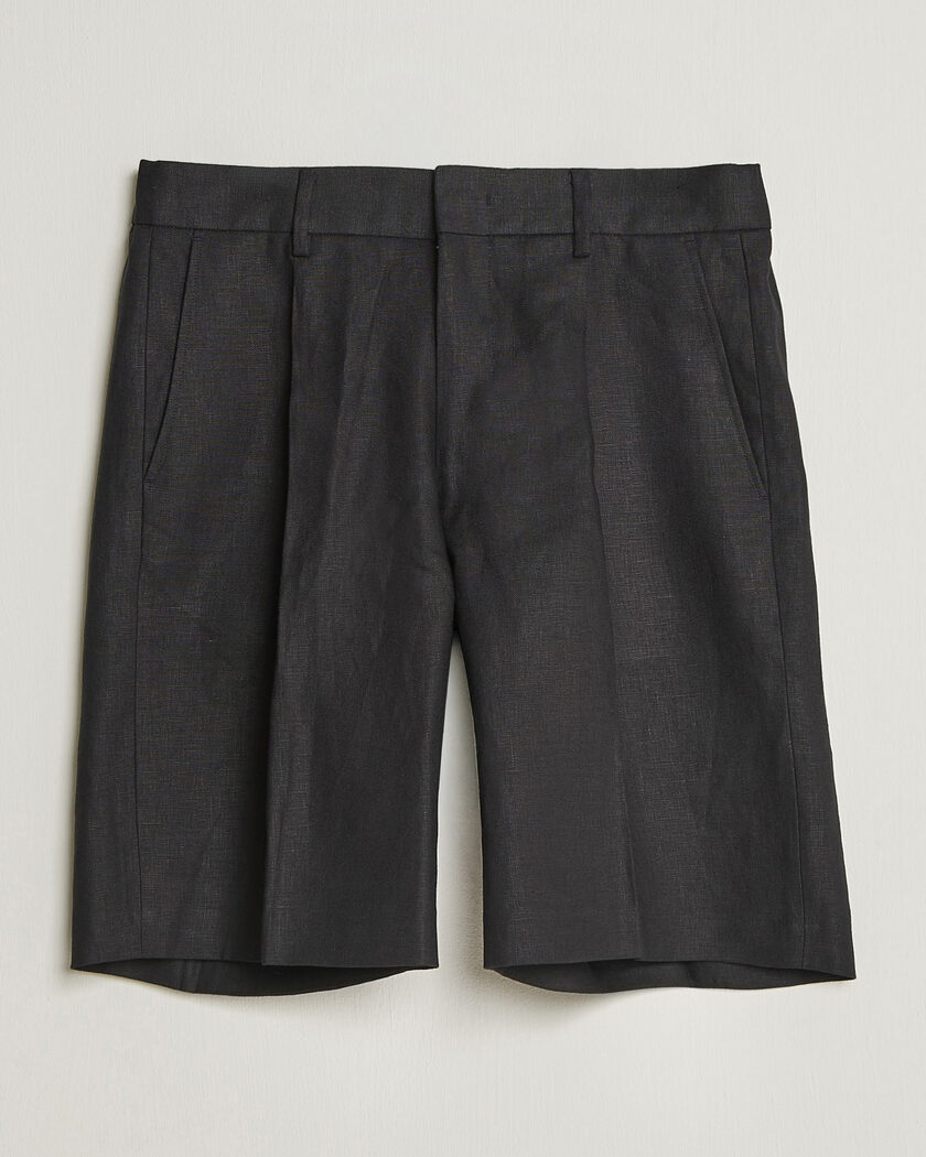 NN07 Kay Relaxed Fit Linen Drawstring Shorts Black – Musta