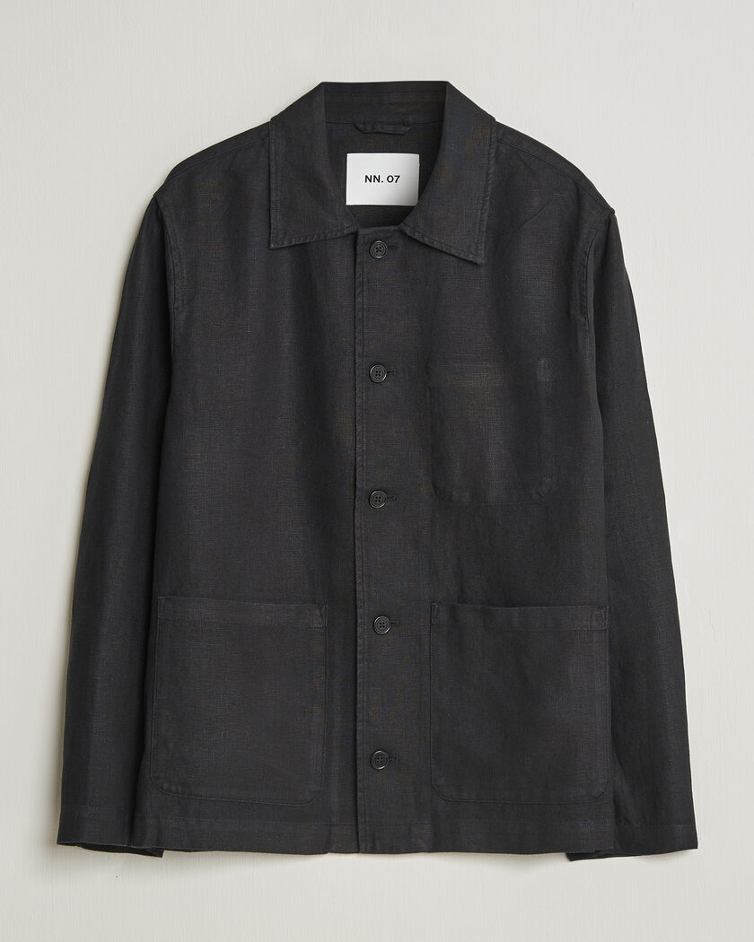 NN07 Morgan Linen Overshirt Black – Musta