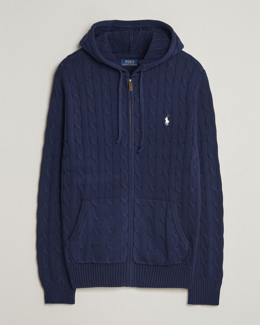 Polo Ralph Lauren Knitted Full Zip Sweater Bright Navy – Sininen