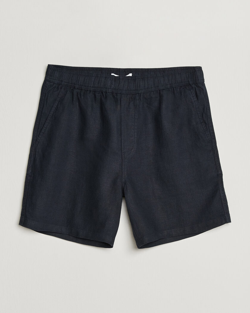 Samsøe Samsøe Jabari Linen Drawstring Shorts Salute Navy – Sininen