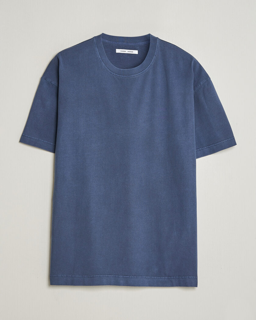 Samsøe Samsøe Joel Organic Washed Cotton T-Shirt Salute Navy – Sininen