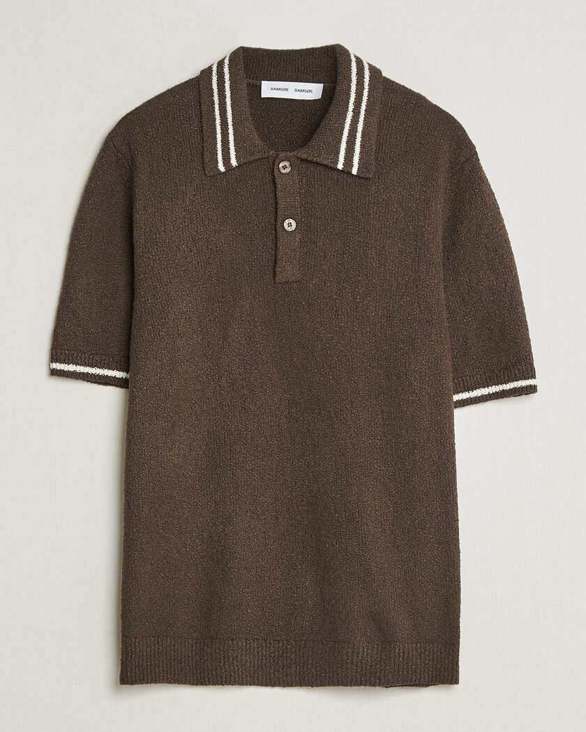 Samsøe Samsøe Pedro Knitted Polo Turkish Coffee – Ruskea