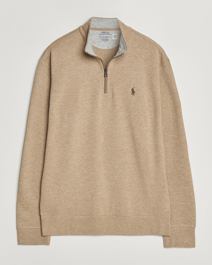 Polo Ralph Lauren Double Knit Half Zip Warm Brown – Ruskea