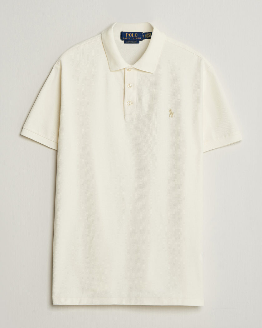 Polo Ralph Lauren Honeycomb Texture Polo Pale Cream – Valkoinen