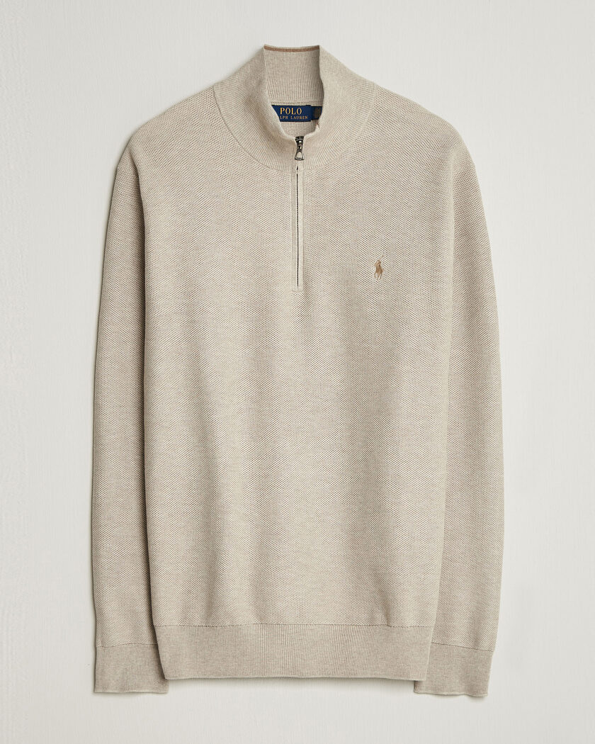 Polo Ralph Lauren Textued Half-Zip Light Walnut Brown Heather – Ruskea