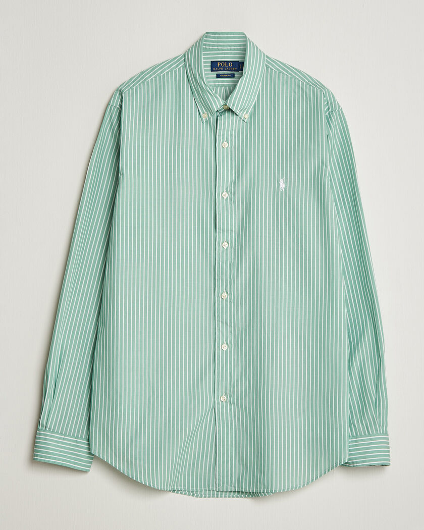 Polo Ralph Lauren Custom Fit Stripe Poplin Shirt Faded Mint – Vihreä