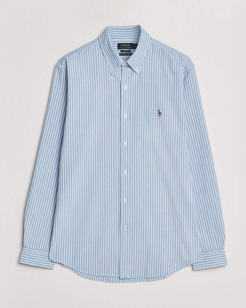 Polo Ralph Lauren Custom Fit Seersucker/Oxford Stripe Shirt Blue – Sininen