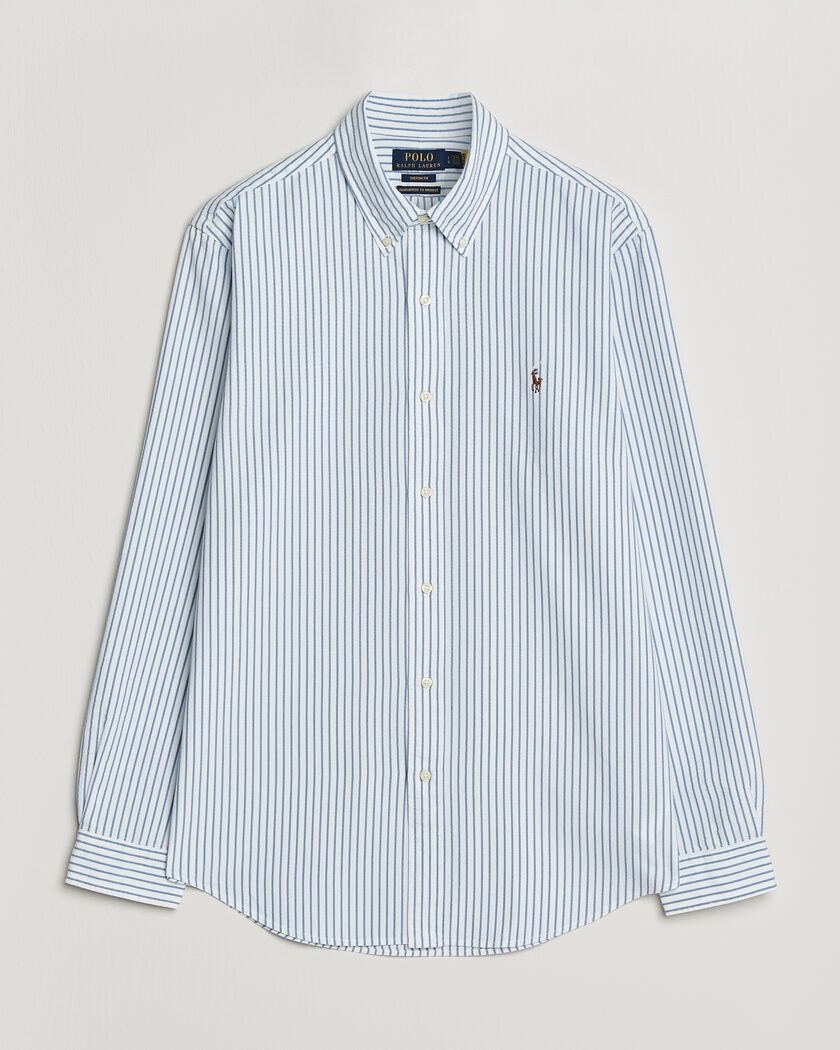 Polo Ralph Lauren Custom Fit Seersucker/Oxford Stripe Shirt White/Blue – Valkoinen