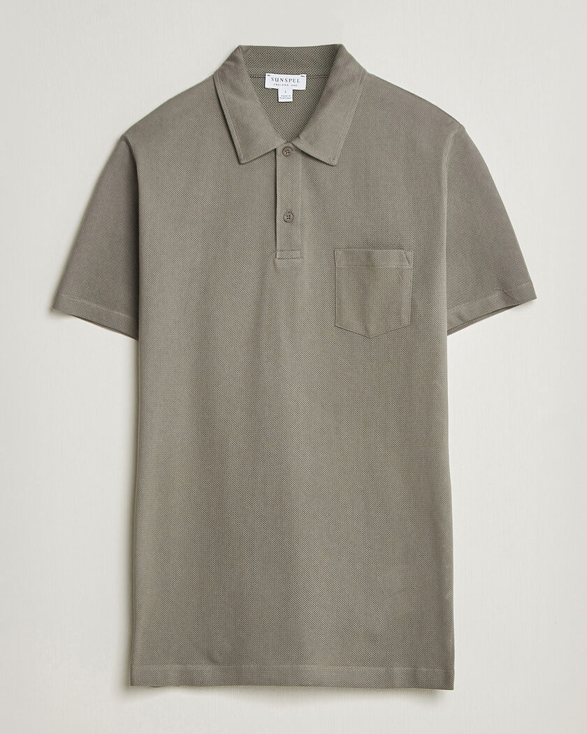 Sunspel Riviera Polo Shirt Fossil Grey – Harmaa