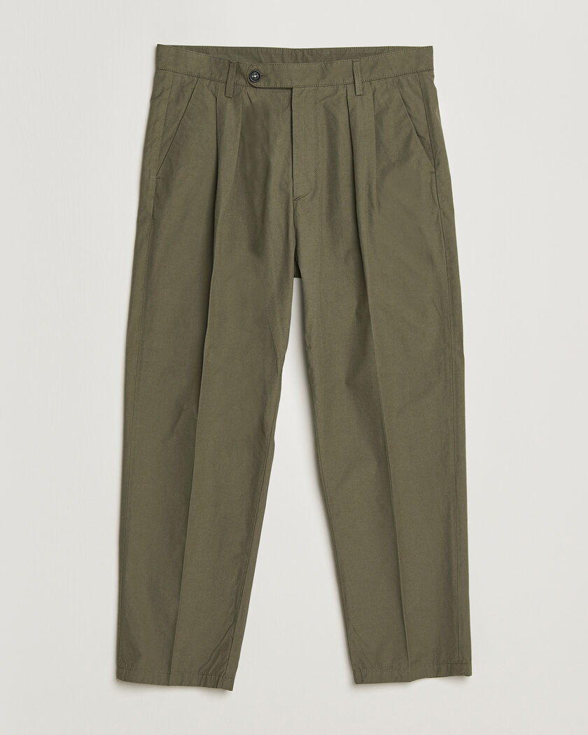 Massimo Alba Stan Pleated Chinos Military – Vihreä