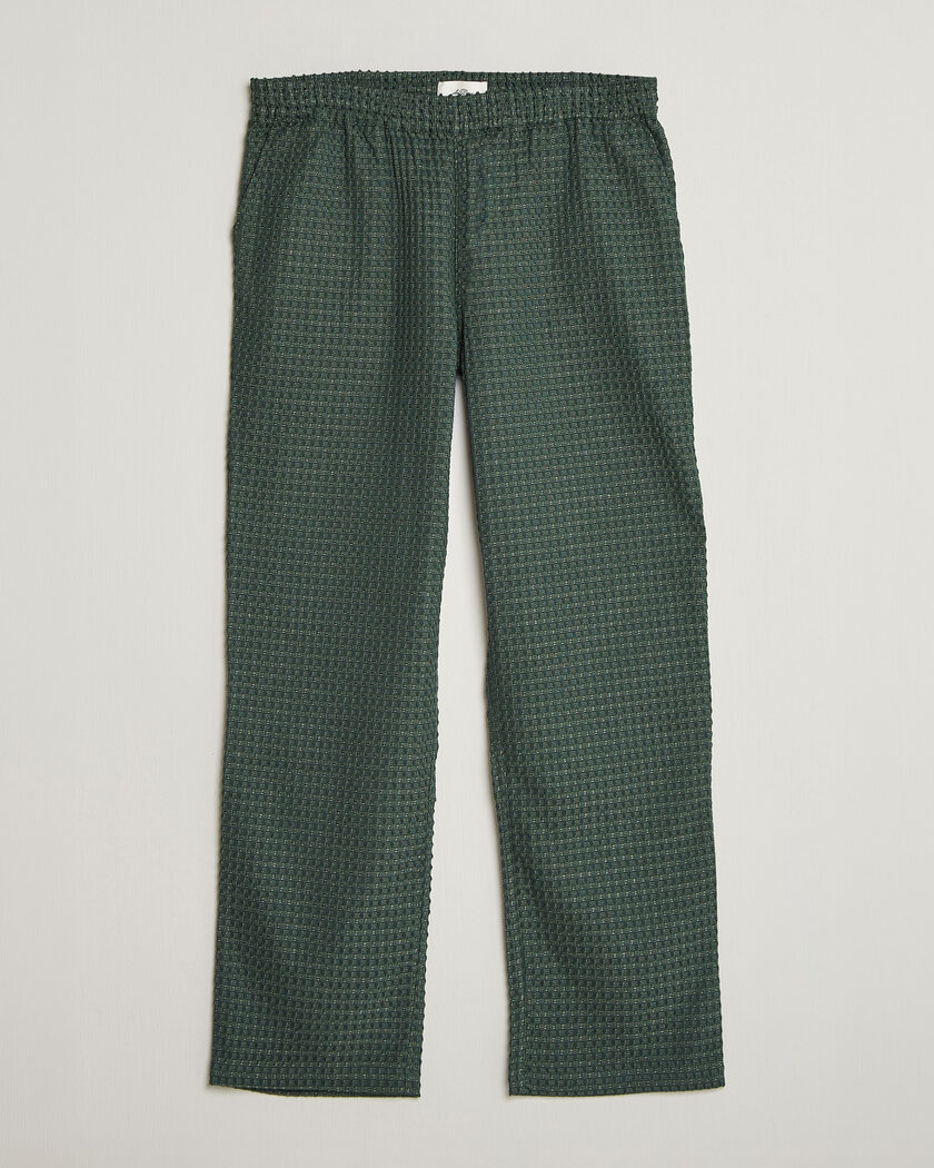 LES DEUX Check Seersucker Casual Pants Pine Green – Vihreä