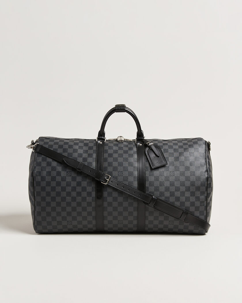 Louis Vuitton Pre-Owned Keepall Bandouliére 55 Damier Graphite – Harmaa