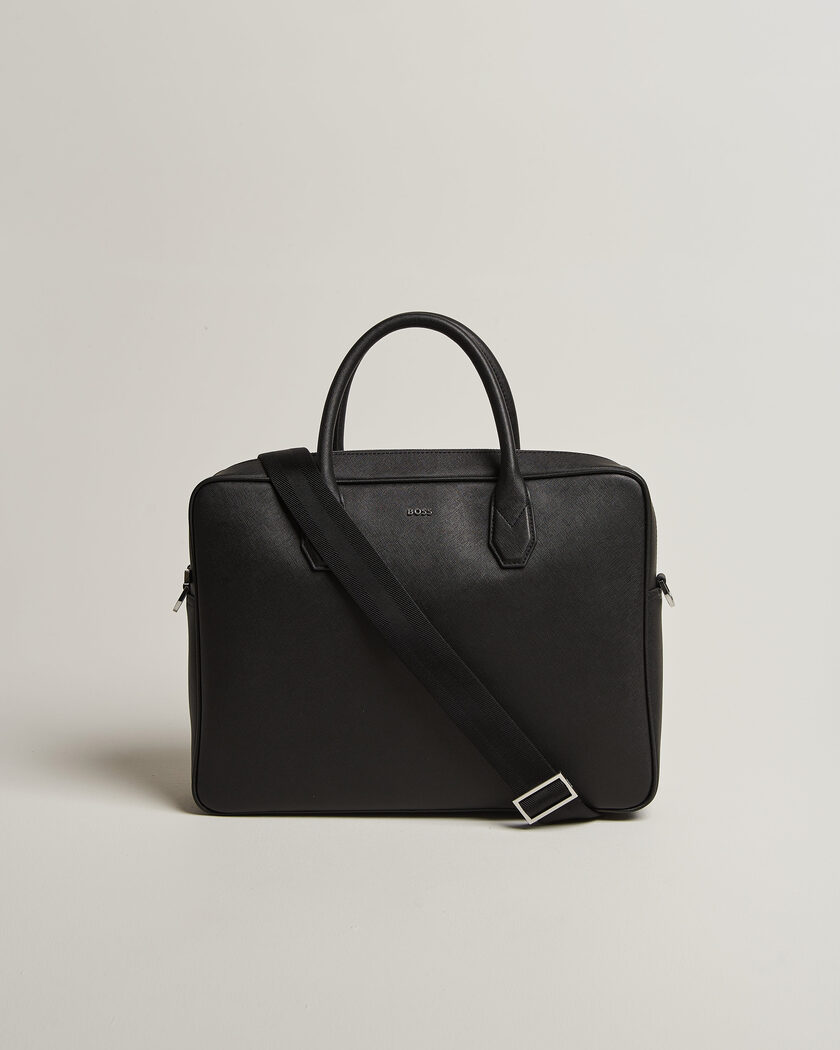 BOSS BLACK Northon Leather Document Case Black – Musta