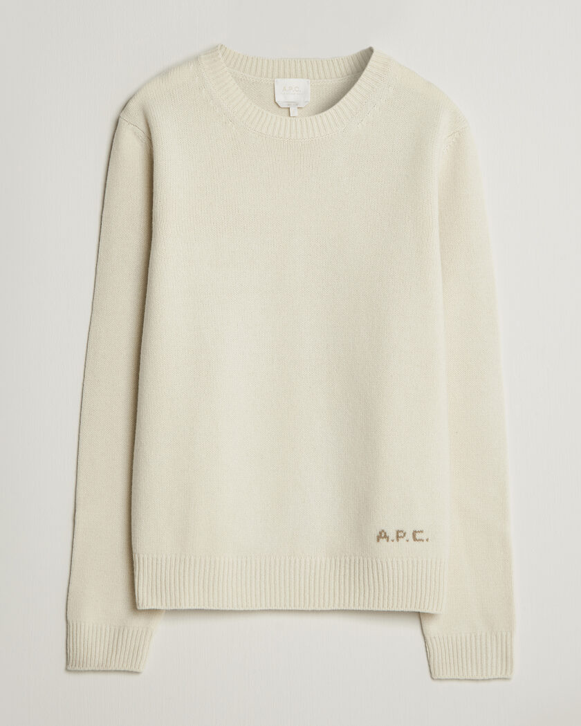 A.P.C. Edmond Wool Knitted Sweater Ecru – Valkoinen