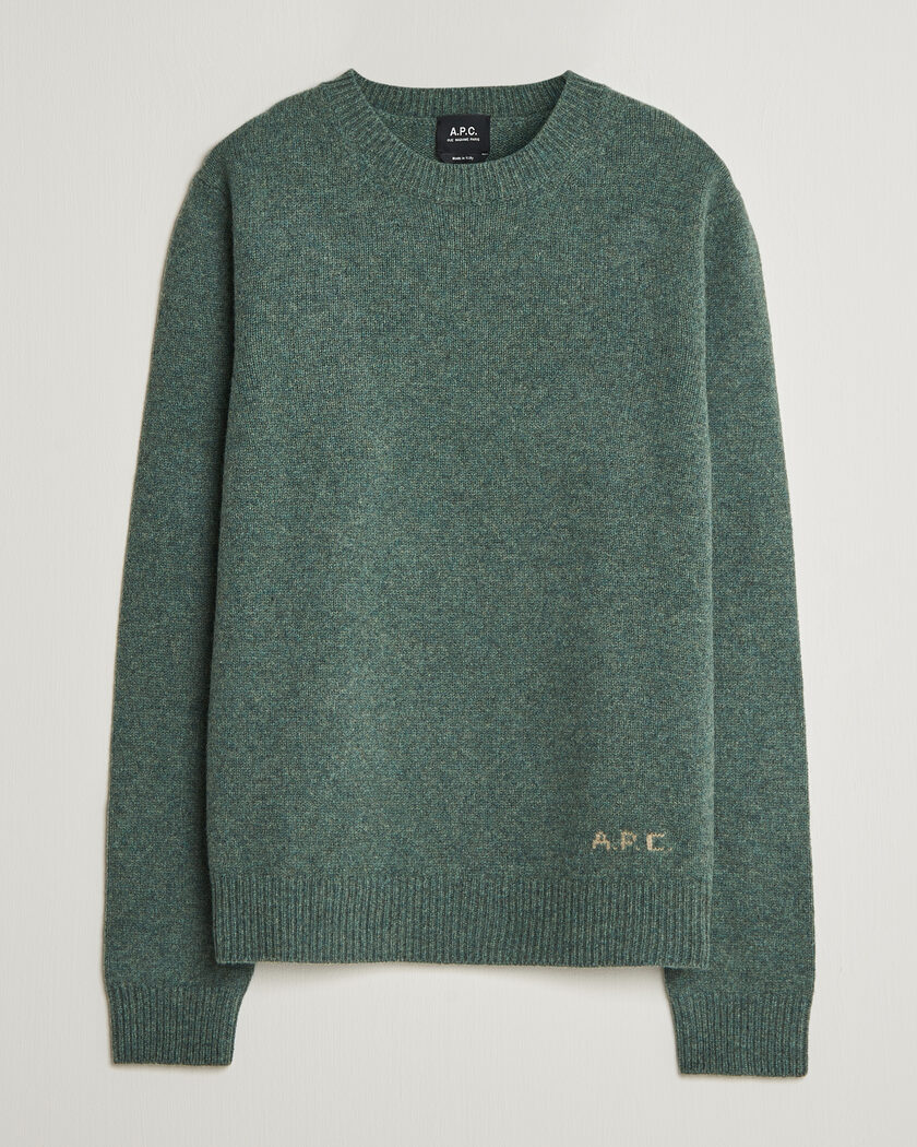 A.P.C. Edmond Wool Knitted Sweater Green Melange – Vihreä