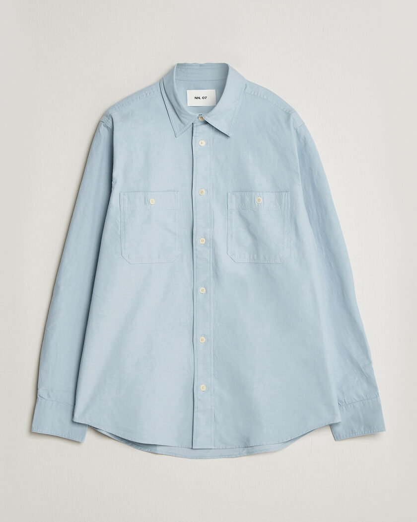 NN07 Colby Twill Overshirt Sky Mist – Sininen