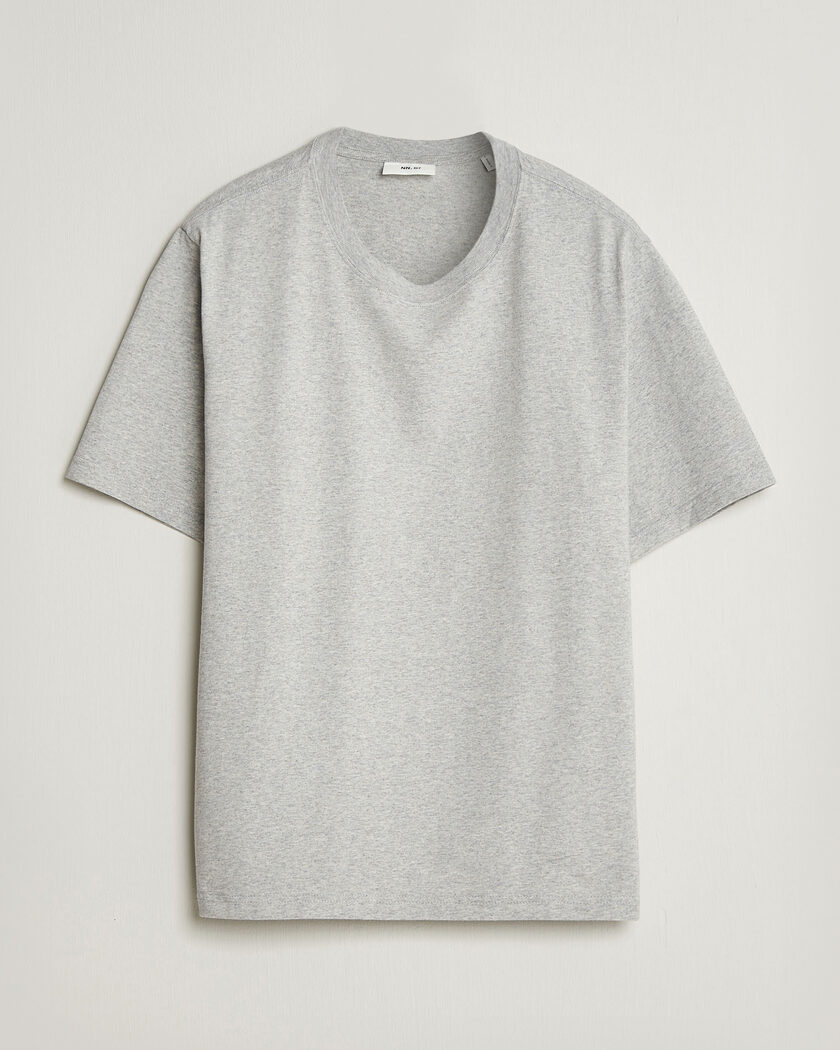 NN07 Jett Printed HQ T-Shirt Grey Melange – Harmaa