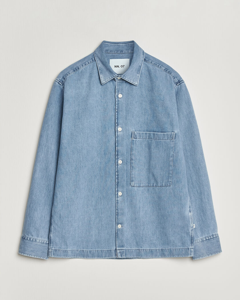NN07 Freddy Denim Overshirt Light Blue – Sininen