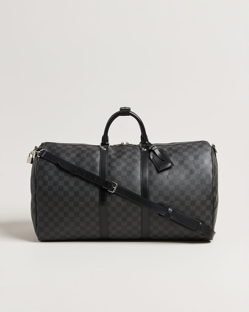 Louis Vuitton Pre-Owned Keepall 55 Bandouliére Damier Graphite – Harmaa