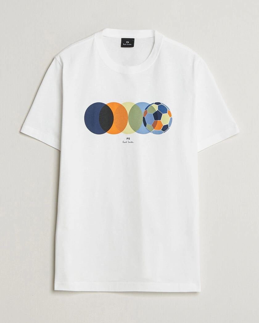 PS Paul Smith Football Crew Neck T-Shirt White – Valkoinen